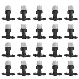 20Pcs/Set Boquillas de nebulización Atomizador de Cabeza de aspersor, Boquillas de aspersión Boquilla de atomización + Juntas en T Nebulización Riego en casa Riego de Graden