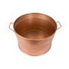 Achla Designs Round Hammered Copper Plated Galvanized Tub