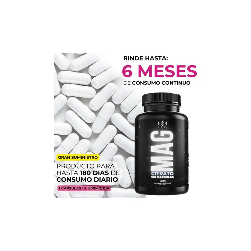 Citrato Magnesio 100 Puro 180 Capsulas