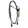 WeavingCraft Rolled Leather Western Headstall Bridle|Futurity Knot Browband|Natural Hair Tassels