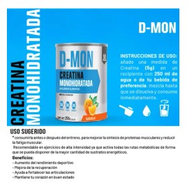 Creatina Suplemento Monohidratada D-mon 250g 50 Servicios                                                                                             
