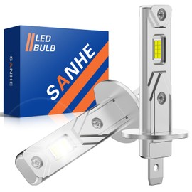 OFFCURVE Faros LED para Auto L1-H1,Tamaño Inalámbrico 1:1,300% más Brillantes, 50W 20,000 LM, Blanco 6500K, reemplazo halógeno actualizado, Plug and Play(Paquete de 2) (H1)