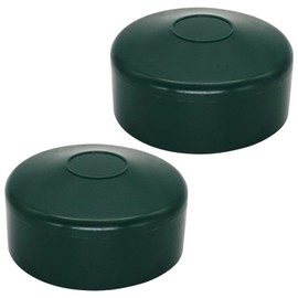 SKIR'CO Pack of 2 fence post caps, round, 76 mm, green, plastic caps for round fence posts, fence post covers, moss green, RAL 6005