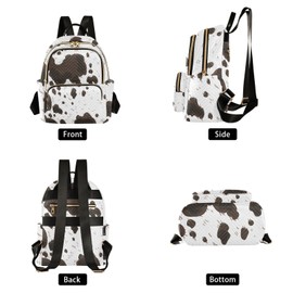 ZAZYXTJ Western Cow Print Backpack Purse for Women Quilted Mini Fashion Backpacks Lightweight Travel Casual Backpack
