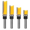 Ozmatip Professional Double Flute Straight Router Bits, 1/4 Shank Flush