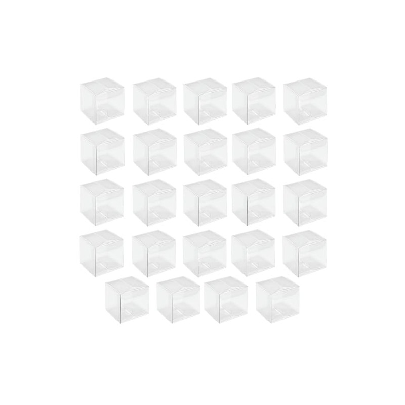 Stunning Medium Clear Favor Boxes - 3" x 3" x