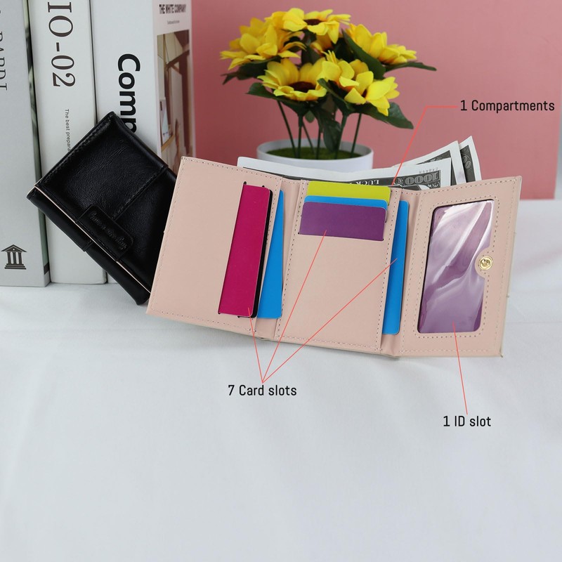MultiValue Womens Wallet Small, PU Leather Trifold Wallet Simple Compact
