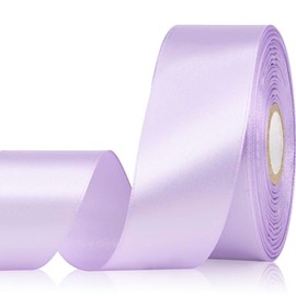 Sagaat Light Purple Ribbon 1-1/2 Inch 30 Yards Solid Light Purple Satin Ribbon for Flower Bouquet, Fabric Ribbon for Gift Wrapping Crafts Hair Easter Wedding Christmas