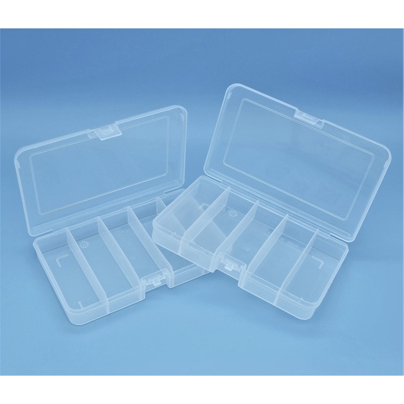 2 x Small 5 Compartment Boxes (Fishing Tackle/Bait/Lure/Accessories Storage)