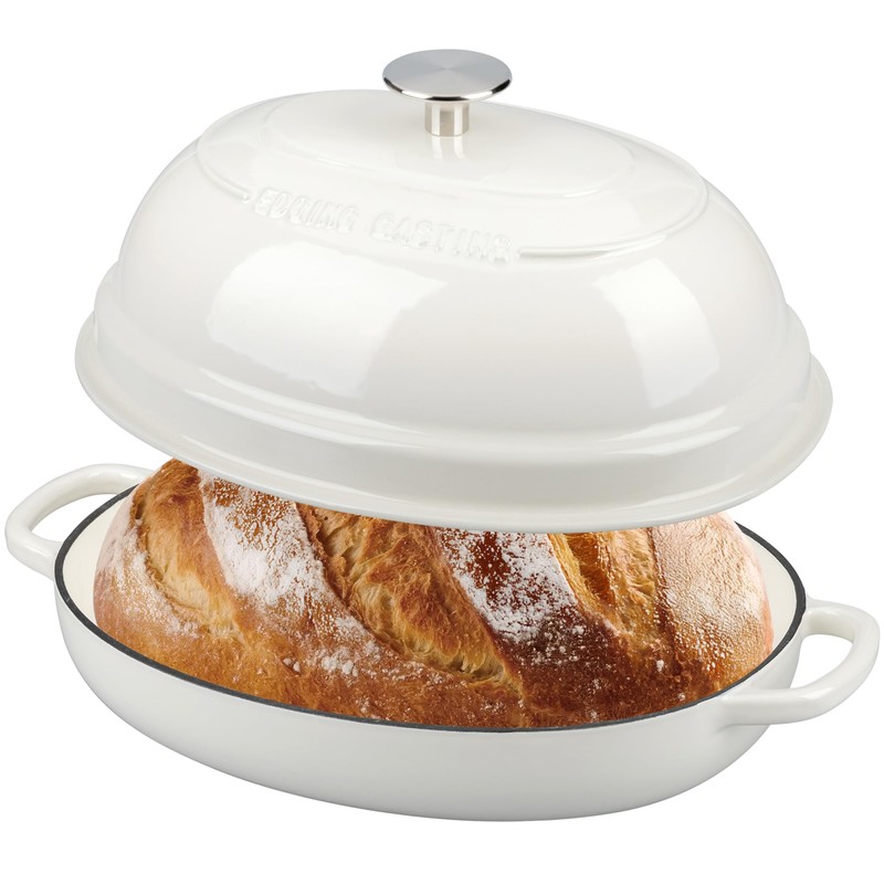 EDGING CASTING Enameled Oval Cast Iron Dutch Oven Pot with