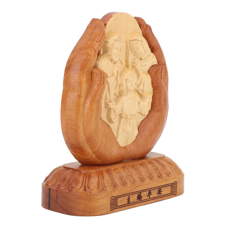 Wooden Holy Family Figurine Statue Exquisite Delicate Durable Stable Beech