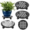DEELF OUTLET 3 Packs 12" Large Metal Plant Caddy with