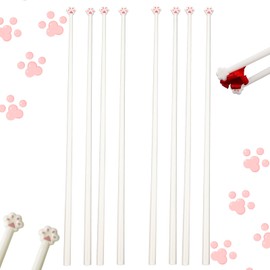 Cat Paw Chopsticks, Reusable Non-Slip Plastic Cute Pink Paw Adorable Cat Claw Chopsticks Kitchen Utensils Animals Chop Sticks for Kitty Lovers Girlfriends Kids Adults Fun Gifts (4 Pairs)