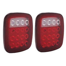 Luz trasera de freno Qiilu, 16 LED luz de marcha atrás doble color rojo y apta para 1976-2006