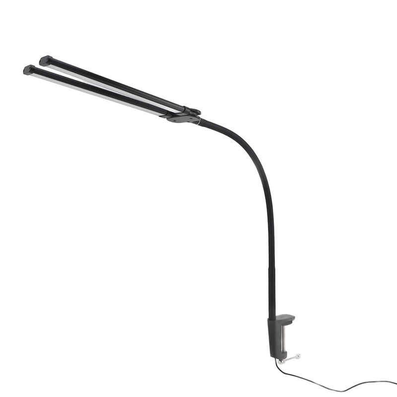 Double Head LED Desk Lamp 3 Colors Stepless Dimmable Flexible