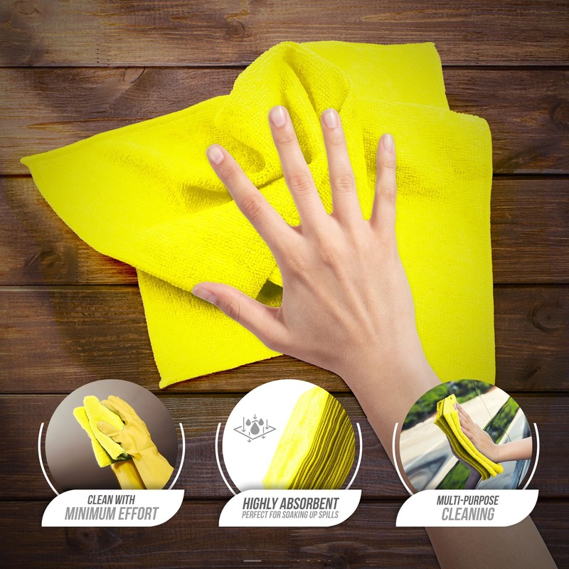 Microfiber Cleaning Cloth, Large Size 40x40cm, Super Absorbent Lint Free