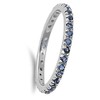 Sterling Silver Eternity Band Blue Simulated Sapphire 2mm Ring Stackable