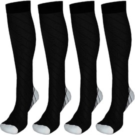 Dress Cici Graduated Compression Socks Improve Circulation for Sports, Running, And Nursing (2 Pairs: Grey), Asia Size L