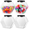 Norme 4 Pcs 129 oz Plastic Candy Jars with Lids