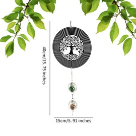 Felenny Wind Chimes, Tree of Life Wind Chime Stainless Steel Rotating Wind Spinner Decoration for Outside, Outdoor Decor, Patio, Garden, Home