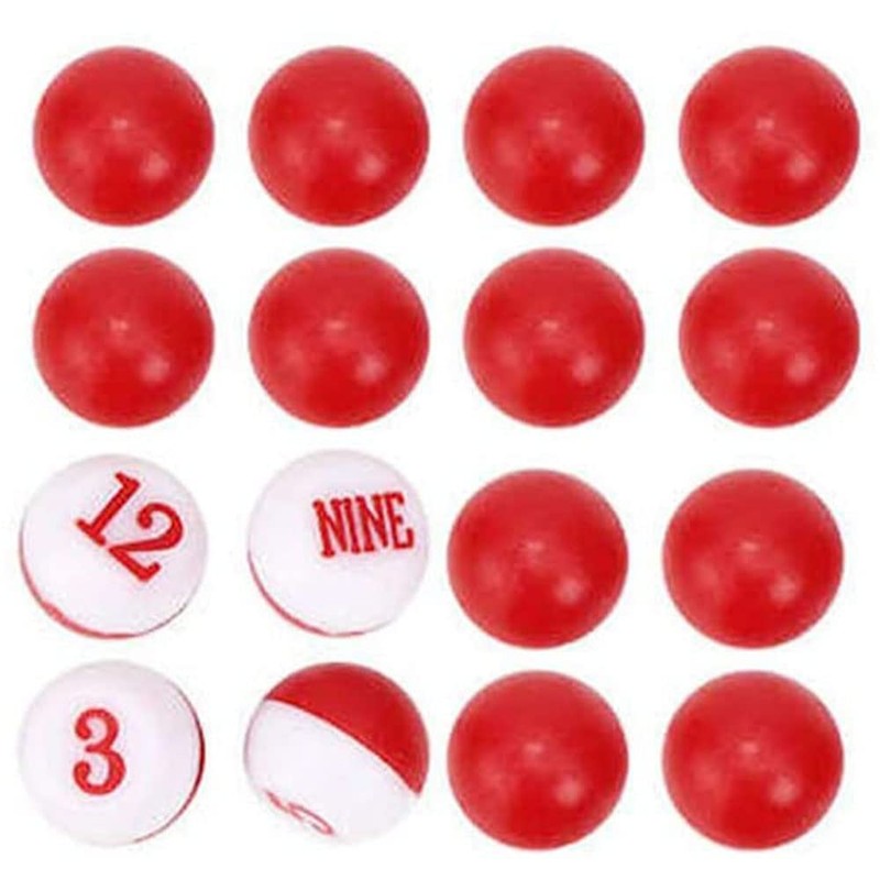 DGZZI Tally Pea 1Set /16PCS Billiard Pool Red and White