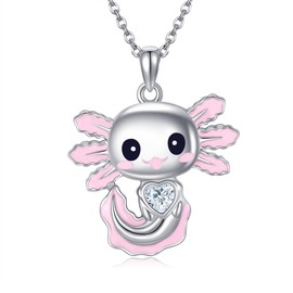 ONEFINITY Axolotl Necklace 925 Sterling Silver Axolotl Pendant Necklace Cute Animal Axolotl Jewellery Gift for Women