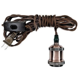 Atron Pendant Light Cord Kit 15'(4.57m) Flexible Twisted Fabric Cord- LA204 (Bronze)