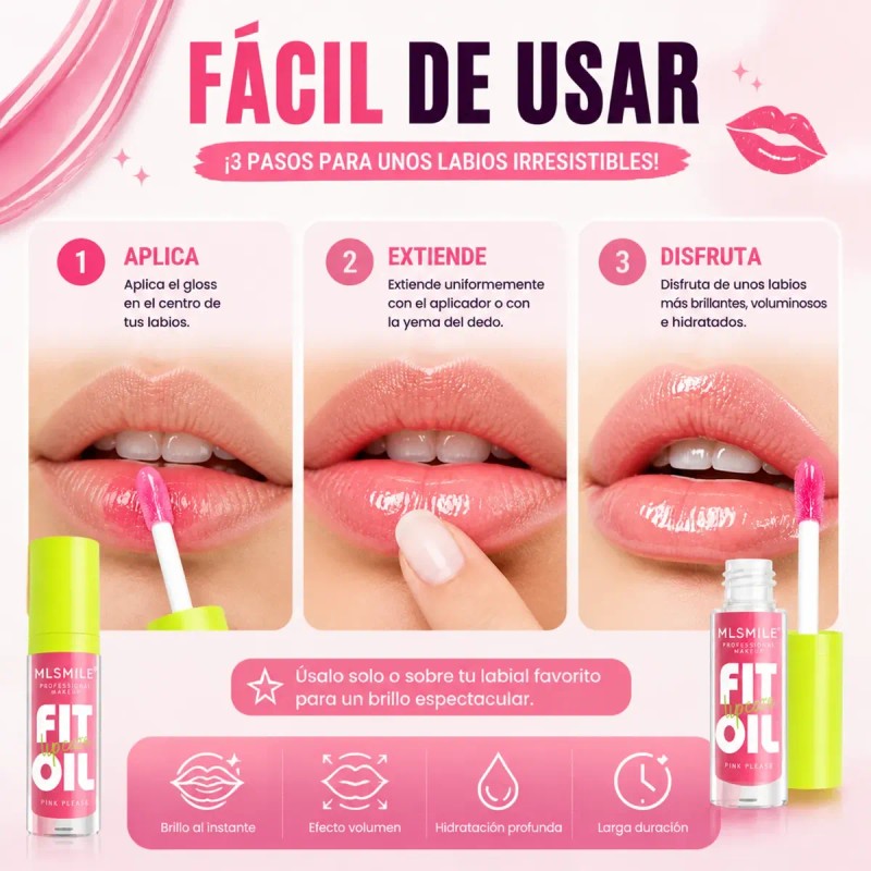 Set De Cuidado Labial Hidratante Glossy Liquid Lip Oil Gloss