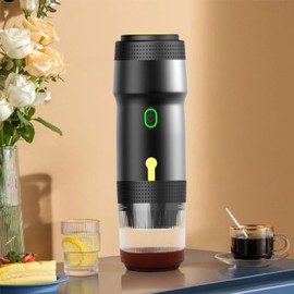 Cafetera Portátil, Cafetera Eléctrica 3 en 1 20 Bares Calentamiento Rápido Cafetera Espresso Eléctrica Máquina de Café con Carga USB para Camping, Viajes, Senderismo
