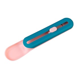 Cat Strip Squeeze Spoon, Multi Functional Pet Spoons Cat Feeder, 2pcs Cat Wet Food Spoon Pet Food Spoon for Lickable Wet Cat Treats Pet Liquid Snack Feeding(dark green+pink