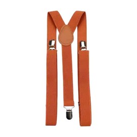 DB Dickie Bow Men's Vintage Braces Adjustable Heavy Duty Clasps (Burnt Orange)