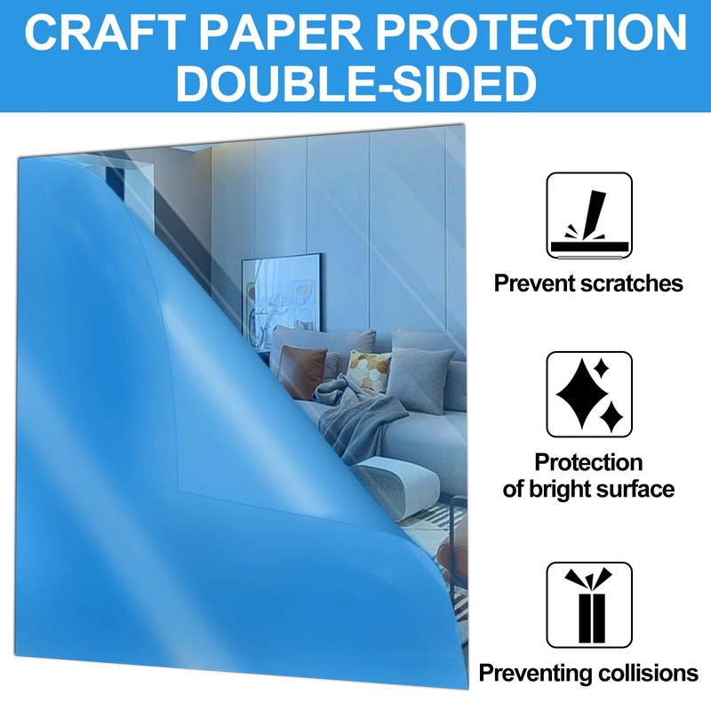 Frddiud 4 Pcs Blue Mirror Acrylic Sheets, 11.8 x 11.8