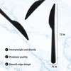 PLASTICPRO 50 Pack Heavy Weight Plastic Knives Black Disposable Knives