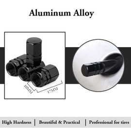 Grandview Car Tyre Valve Cap (8 Pack) Universal Shaft Covers for Cars, SUVs, Bikes, Bikes, Trucks, Motorcycles, Robust, Airtight Seal, Screw-on Easy Grip Insert, Black