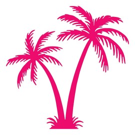 NBFU Decals Palm Tree Tropical Aloha Summer 10 (Pink) (Set of 2) Premium Waterproof Vinyl Decal Stickers for Laptop Phone Accessory Helmet Car Window Bumper Mug Tuber Cup Door Wall Decoration