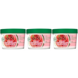 Garnier Fructis Hairfood Watermelon Moisturising 3-in-1 Hair Mask, Gently Detangles Fine Hair and Gives Shine, (3 x 390 ml)