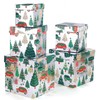 PAPER FAIR 5PCS Christmas Nesting Gift Boxes Set, Silver Foil