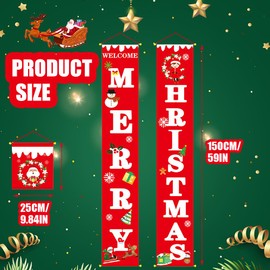 LJTXX Christmas Couplets Merry Christmas Banners Christmas Wall Decorations Xmas Decoration Banner Christmas Front Door Sign Couplets Xmas Porch Sign for Christmas Decorations