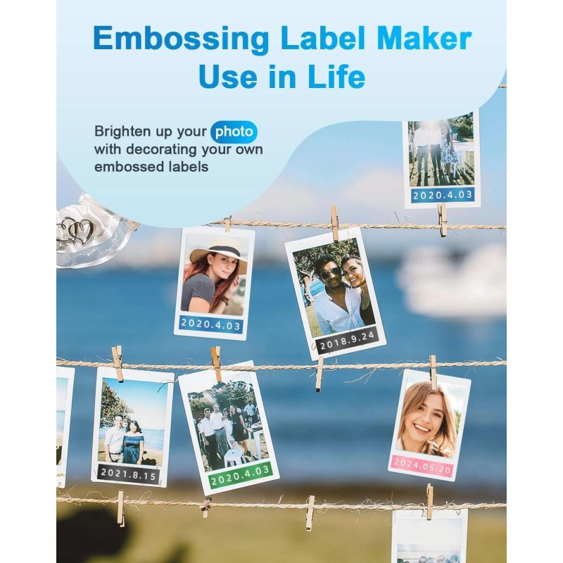 Phomemo 3D Embossing Label Maker with 5 Black Label Tapes