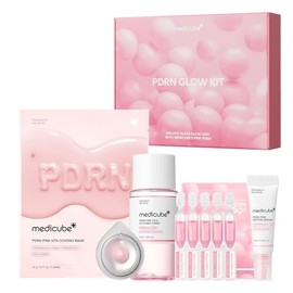 medicube Salmon DNA PDRN Trial Kit | Glass Glow Mini Skincare Set with Toner, Serum & Sheet Mask for Hydrating, Firming, Moisturizing |Gift & Travel E