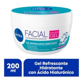 Nivea Gel Facial Refrescante con Ácido Hialurónico 200ml Rápida absorción sin sensación grasosa piel fresca suave y luminosa con efecto mate