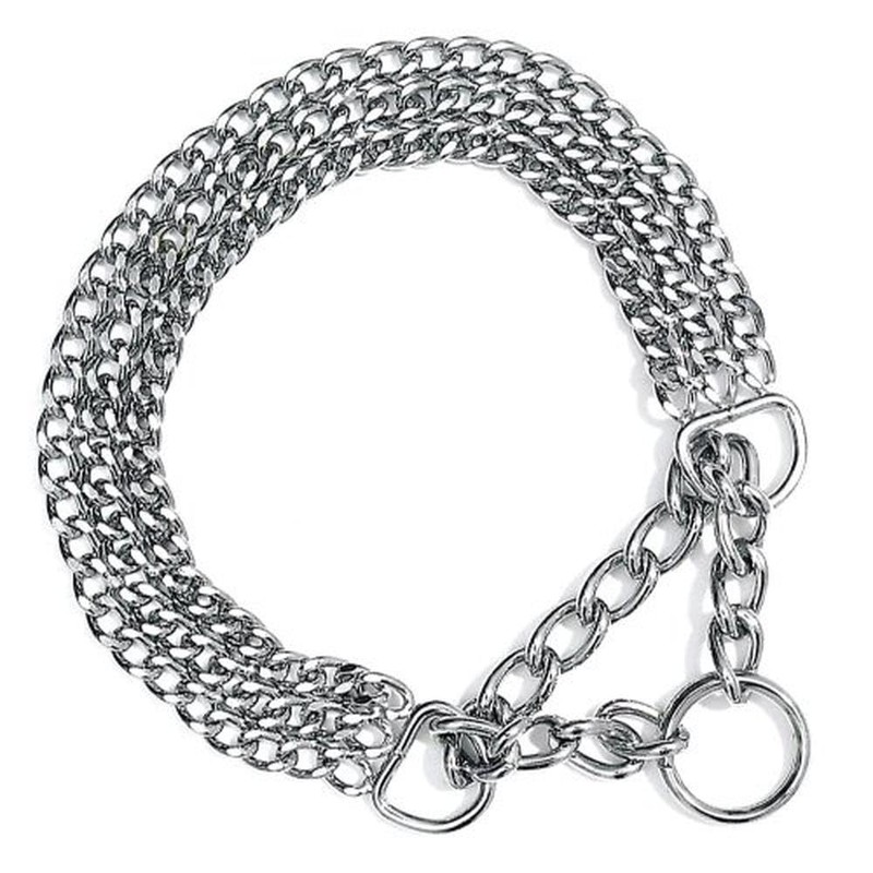 Nobby Chains Choker, Three Rows, 65 cm/2 mm, Chrome