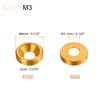 sourcing map 30pcs M3 Anodized Aluminum Alloy Countersunk Washers Screw