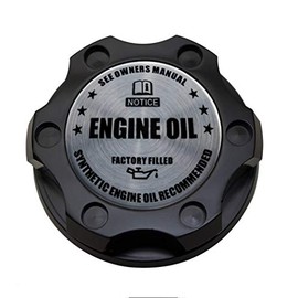 VMS RACING BLACK OIL CAP with SILVER ENGINE OIL NOTICE Emblem in CNC Machined Billet Aluminum Compatible with LS7 LSA LS9 LT1 LT4 Dry Sump Only