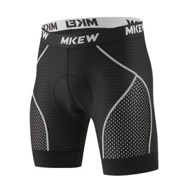 MKEW Men's High Density Sponge Padded Cycling Underwear Bike Shorts Underwear MTB Liner Road Biking Bicycle Clothes (US, Alpha (Alpha), M, Regular, 1, Grey)