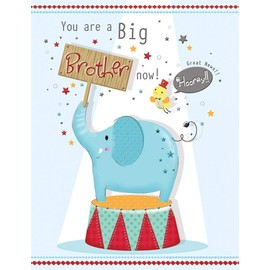 Piccadilly Greetings You are A Big Brother Now Hooray Card - Elephant