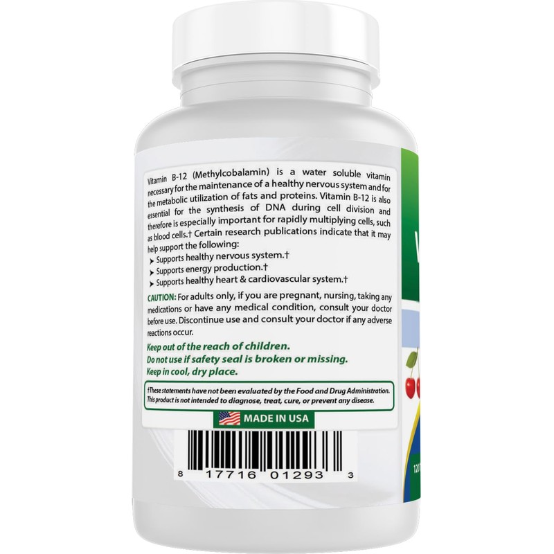 Best Naturals Vitamin B-12 as Methylcobalamin (Methyl B12), 6000 mcg