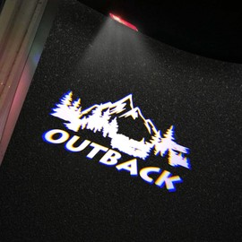 uunonaha Never Fade Car LED Door Logo Projector Puddle lamp, for Outback Accessories Door Light Logo LED Laser Car Courtesy Step Light HD Compatible with Outback (Outback-White-HD)