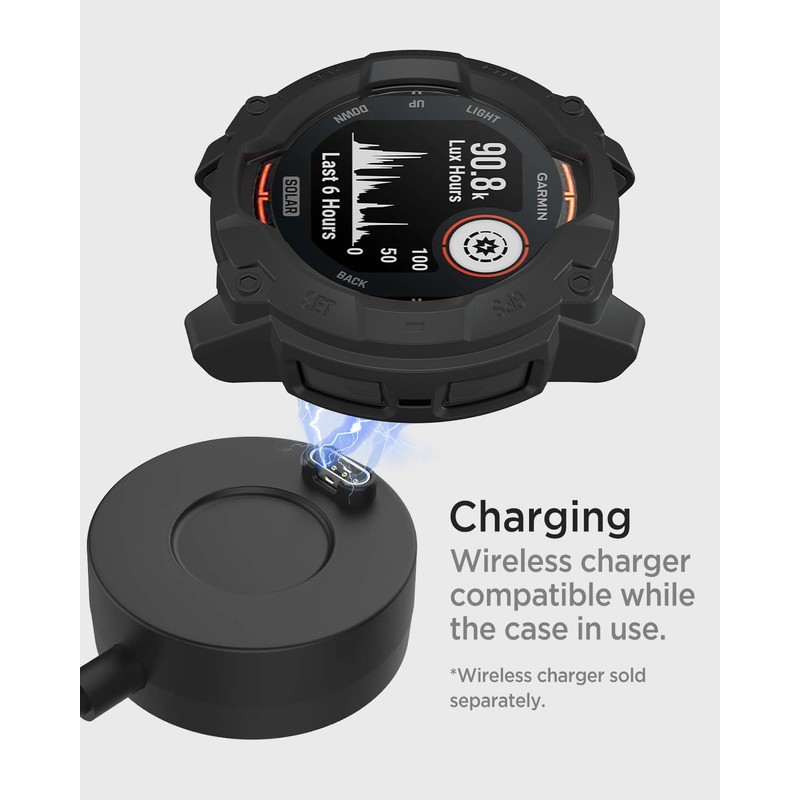 Miimall Armour Case Compatible with Garmin Instinct 3 Solar, Soft