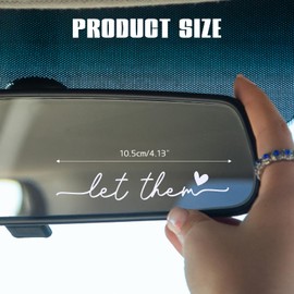 Hovom 2PCS Let Them Car Rearview Mirror Stickers, The Let Them Rear View Mirror Decal, Mental Health Awareness Auto Decals, Self love Motivational Mindfulness Car Mirrors Stickers Decor (White)